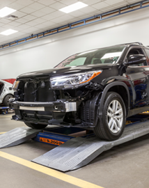 Toyota on vehicle lift | Andy Mohr Toyota in Avon IN