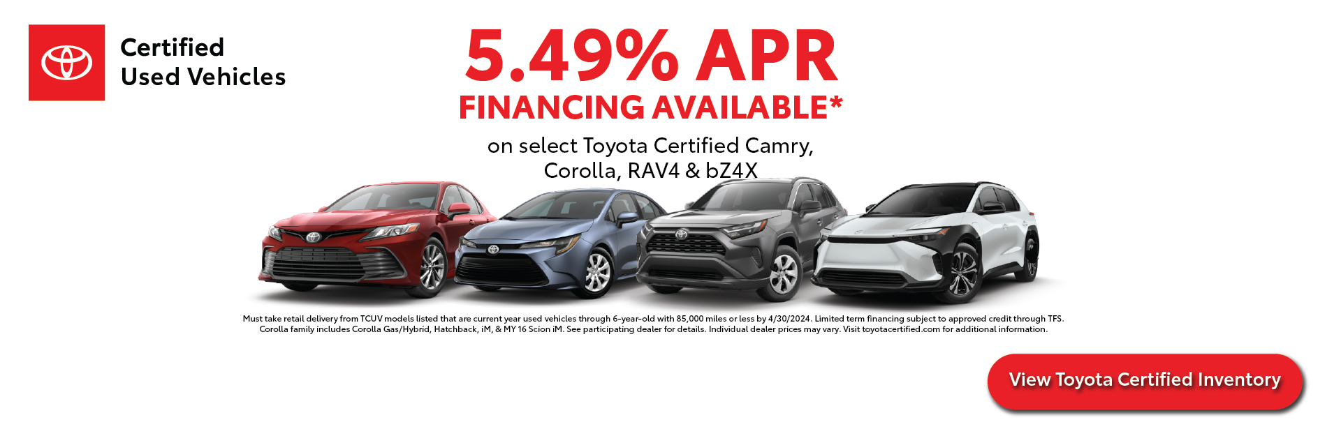 Toyota Certified Used Vehicle Offer | Andy Mohr Toyota in Avon IN
